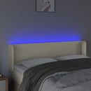 vidaXL krémszínű műbőr LED-es fejtámla 147 x 16 x 78/88 cm