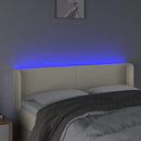 vidaXL krémszínű műbőr LED-es fejtámla 147 x 16 x 78/88 cm