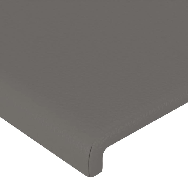 vidaXL szürke műbőr LED-es fejtámla szárnyakkal 147x16x78/88 cm