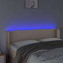 vidaXL cappuccino színű műbőr LED-es fejtámla 147x16x78/88 cm