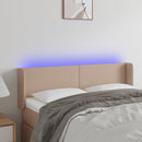 vidaXL cappuccino színű műbőr LED-es fejtámla 147x16x78/88 cm