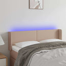 vidaXL cappuccino színű műbőr LED-es fejtámla 147x16x78/88 cm