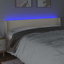 vidaXL krémszínű műbőr LED-es fejtámla 163 x 16 x 78/88 cm