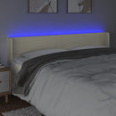 vidaXL krémszínű műbőr LED-es fejtámla 183 x 16 x 78/88 cm
