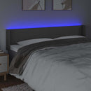 vidaXL szürke műbőr LED-es fejtámla 183x16x78/88 cm