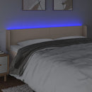 vidaXL cappuccino színű műbőr LED-es fejtámla 203x16x78/88 cm