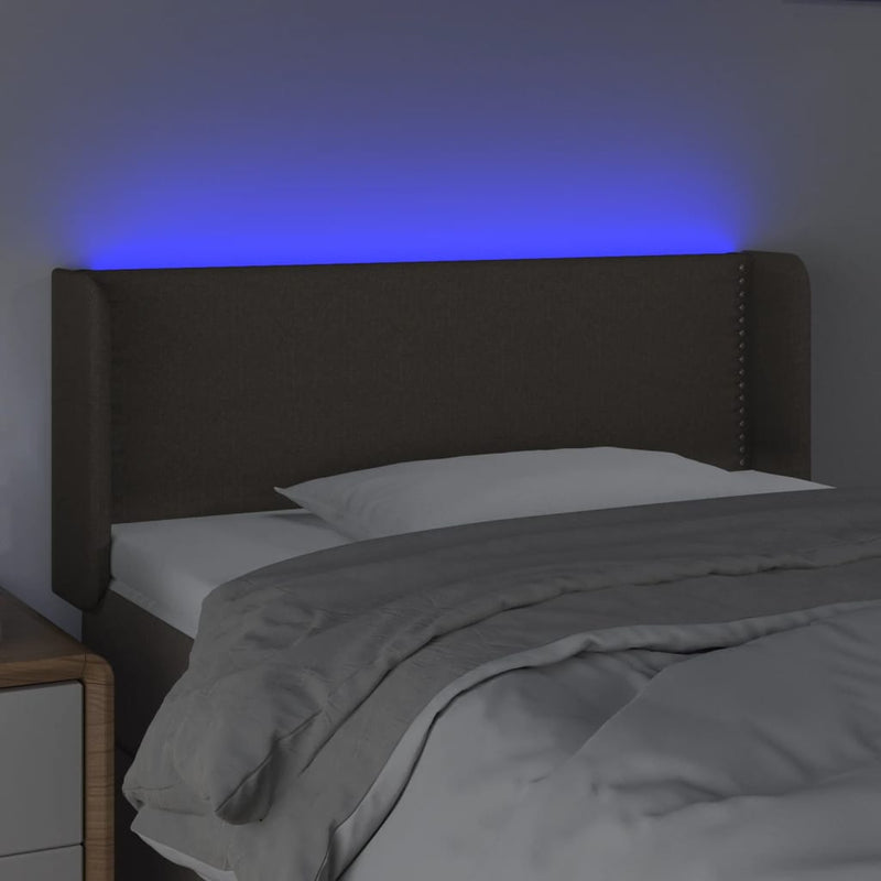 vidaXL tópszínű szövet LED-es fejtámla 93 x 16 x 78/88 cm