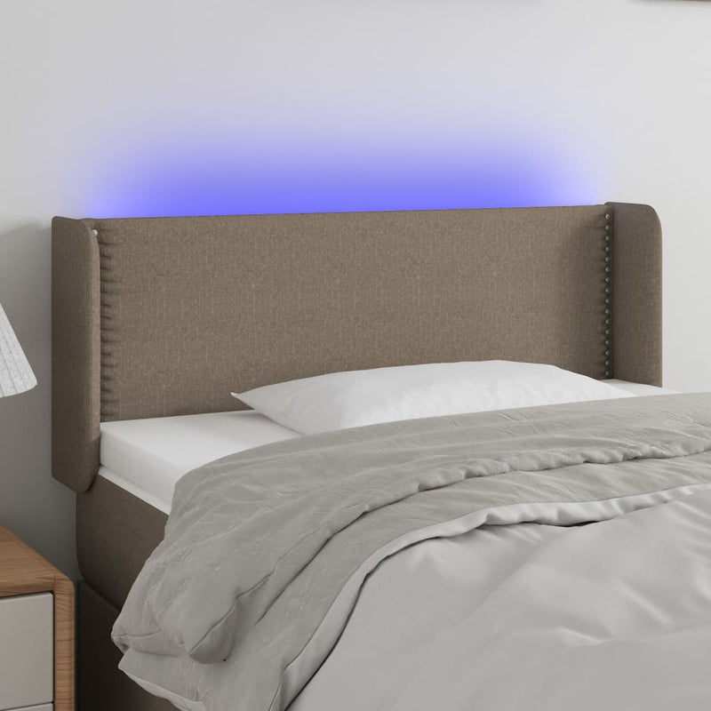 vidaXL tópszínű szövet LED-es fejtámla 93 x 16 x 78/88 cm