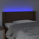vidaXL sötétbarna szövet LED-es fejtámla 103 x 16 x 78/88 cm