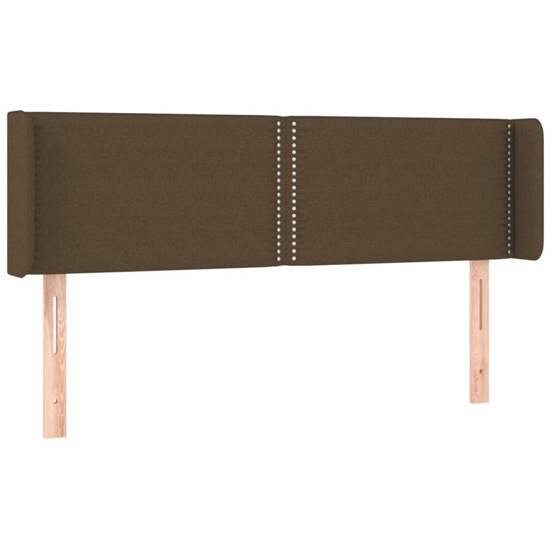 vidaXL sötétbarna szövet LED-es fejtámla 147 x 16 x 78/88 cm