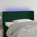 vidaXL sötétzöld bársony LED-es fejtámla 83 x 16 x 78/88 cm