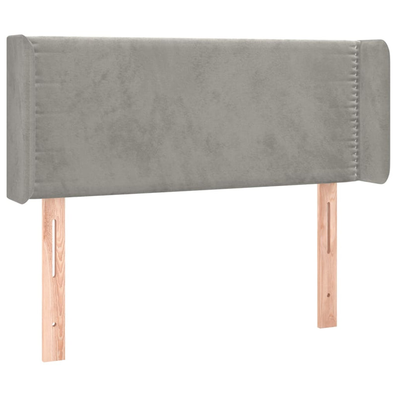 vidaXL világosszürke bársony LED-es fejtámla 93 x 16 x 78/88 cm