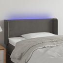vidaXL sötétszürke bársony LED-es fejtámla 93 x 16 x 78/88 cm