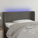 vidaXL sötétszürke bársony LED-es fejtámla 93 x 16 x 78/88 cm