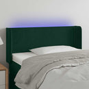 vidaXL sötétzöld bársony LED-es fejtámla 103 x 16 x 78/88 cm