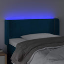 vidaXL sötétkék bársony LED-es fejtámla 103 x 16 x 78/88 cm