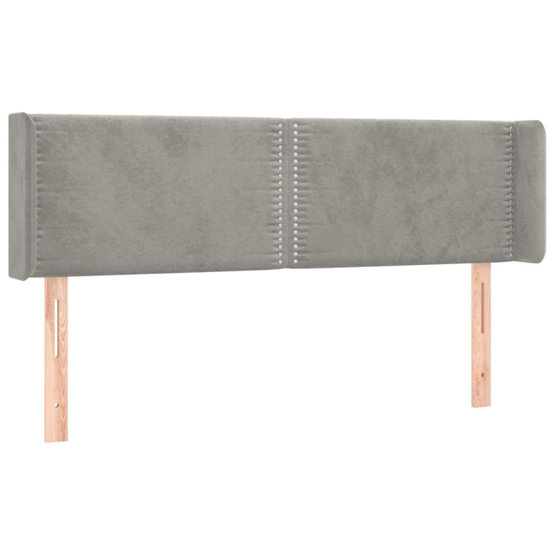 vidaXL világosszürke bársony LED-es fejtámla 147 x 16 x 78/88 cm