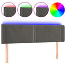 vidaXL sötétszürke bársony LED-es fejtámla 147 x 16 x 78/88 cm