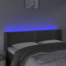 vidaXL sötétszürke bársony LED-es fejtámla 147 x 16 x 78/88 cm