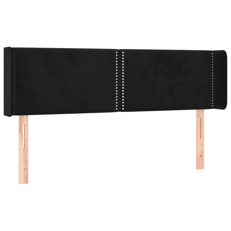 vidaXL fekete bársony LED-es fejtámla 147 x 16 x 78/88 cm