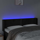 vidaXL fekete bársony LED-es fejtámla 147 x 16 x 78/88 cm