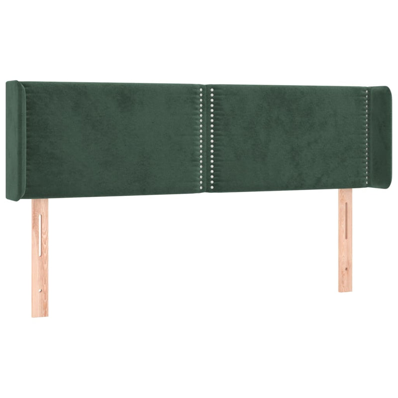 vidaXL sötétzöld bársony LED-es fejtámla 147 x 16 x 78/88 cm