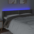 vidaXL sötétszürke bársony LED-es fejtámla 163 x 16 x 78/88 cm