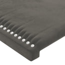 vidaXL sötétszürke bársony LED-es fejtámla 163 x 16 x 78/88 cm