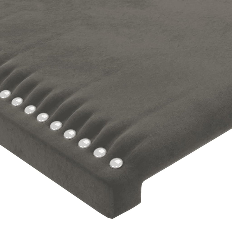 vidaXL sötétszürke bársony LED-es fejtámla 163 x 16 x 78/88 cm