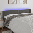 vidaXL sötétszürke bársony LED-es fejtámla 163 x 16 x 78/88 cm