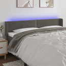 vidaXL sötétszürke bársony LED-es fejtámla 163 x 16 x 78/88 cm