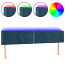vidaXL sötétkék bársony LED-es fejtámla 163 x 16 x 78/88 cm