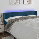 vidaXL sötétkék bársony LED-es fejtámla 163 x 16 x 78/88 cm