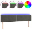vidaXL sötétszürke bársony LED-es fejtámla 183 x 16 x 78/88 cm