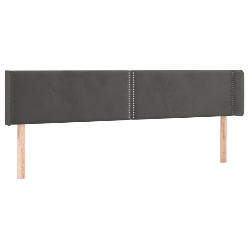 vidaXL sötétszürke bársony LED-es fejtámla 183 x 16 x 78/88 cm