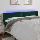 vidaXL sötétzöld bársony LED-es fejtámla 183 x 16 x 78/88 cm