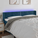 vidaXL sötétkék bársony LED-es fejtámla 183 x 16 x 78/88 cm
