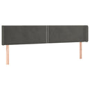 vidaXL sötétszürke bársony LED-es fejtámla 203 x 16 x 78/88 cm