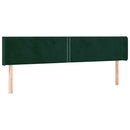 vidaXL sötétzöld bársony LED-es fejtámla 203 x 16 x 78/88 cm