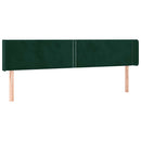 vidaXL sötétzöld bársony LED-es fejtámla 203 x 16 x 78/88 cm
