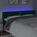 vidaXL sötétzöld bársony LED-es fejtámla 203 x 16 x 78/88 cm