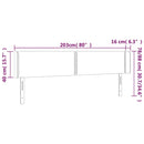 vidaXL sötétzöld bársony LED-es fejtámla 203 x 16 x 78/88 cm