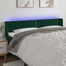 vidaXL sötétzöld bársony LED-es fejtámla 203 x 16 x 78/88 cm