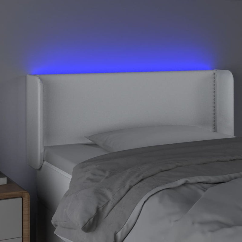 vidaXL fehér műbőr LED-es fejtámla 83x16x78/88 cm