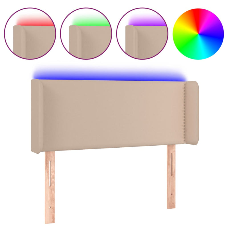 vidaXL fekete műbőr LED-es fejtámla 83x16x78/88 cm
