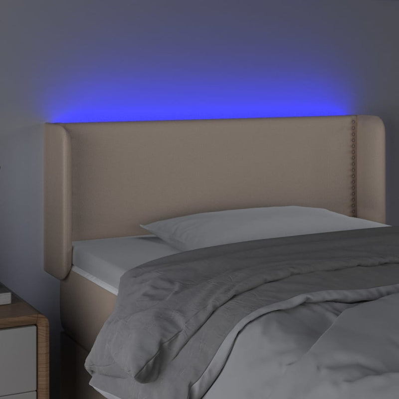 vidaXL fekete műbőr LED-es fejtámla 83x16x78/88 cm