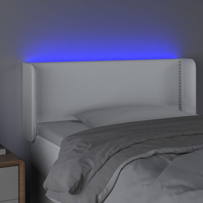 vidaXL fehér műbőr LED-es fejtámla 103x16x78/88 cm