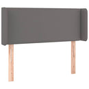vidaXL szürke műbőr LED-es fejtámla szárnyakkal 103x16x78/88 cm