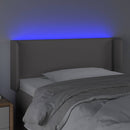 vidaXL szürke műbőr LED-es fejtámla szárnyakkal 103x16x78/88 cm