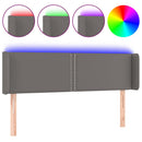 vidaXL szürke műbőr LED-es fejtámla szárnyakkal 147x16x78/88 cm